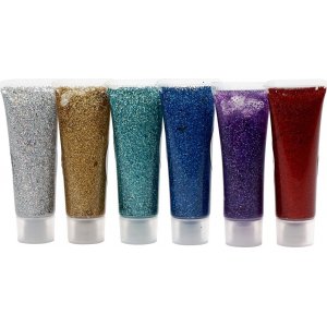 Eulenspiegel Glitter gel - blandede farver - 6 x 18 ml