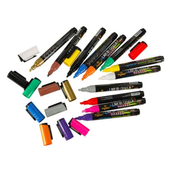 Krittpenner for glass og whiteboard 12 farger - Dobbel spiss Krittpenner for glass og whiteboard 12 farger - Dobbel spiss