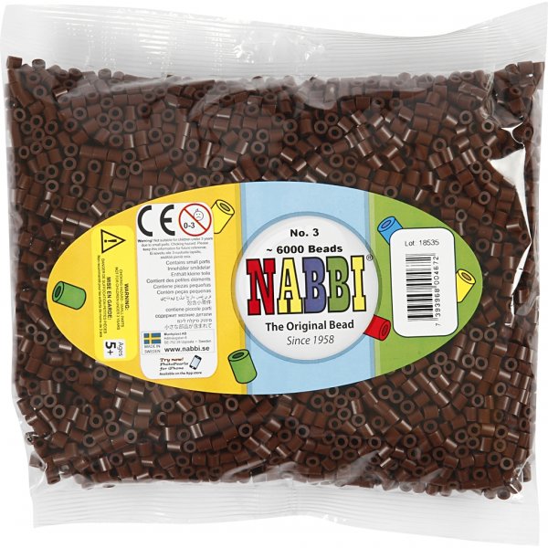 Rörpärlor - brun (32229) - medium - 6000 st Rörpärlor - brun (32229) - medium - 6000 st