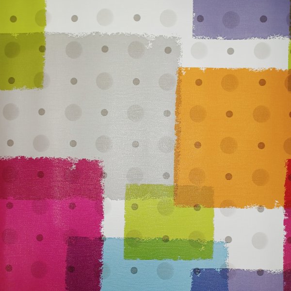 Vaxduk PVC multif�rgade rutor 140 cm