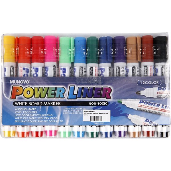Whiteboardmarker 4 mm - Mixade färger - 12 st Whiteboardmarker 4 mm - Mixade färger - 12 st