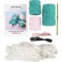DIY-s�t amigurumi hvalp pastelrosa og m�rk turkis - 1 pakke.
