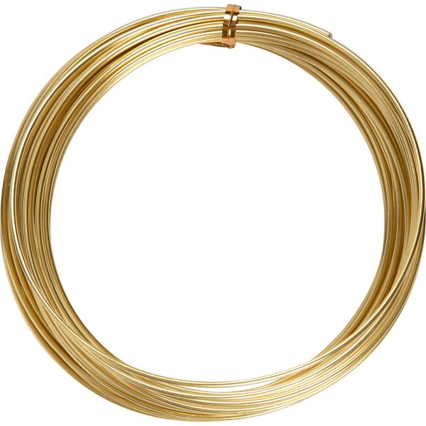 Aluminiumtråd - Ø2 mm - guld - 10 m Aluminiumtråd - Ø2 mm - guld - 10 m