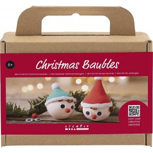 Mini DIY Kit juletrskugler - rde og grnne nisser