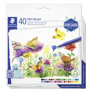 Fiberspetspennor Triplus Color i etui 1mm - 40 pennor Fiberspetspennor Triplus Color i etui 1mm - 40 pennor